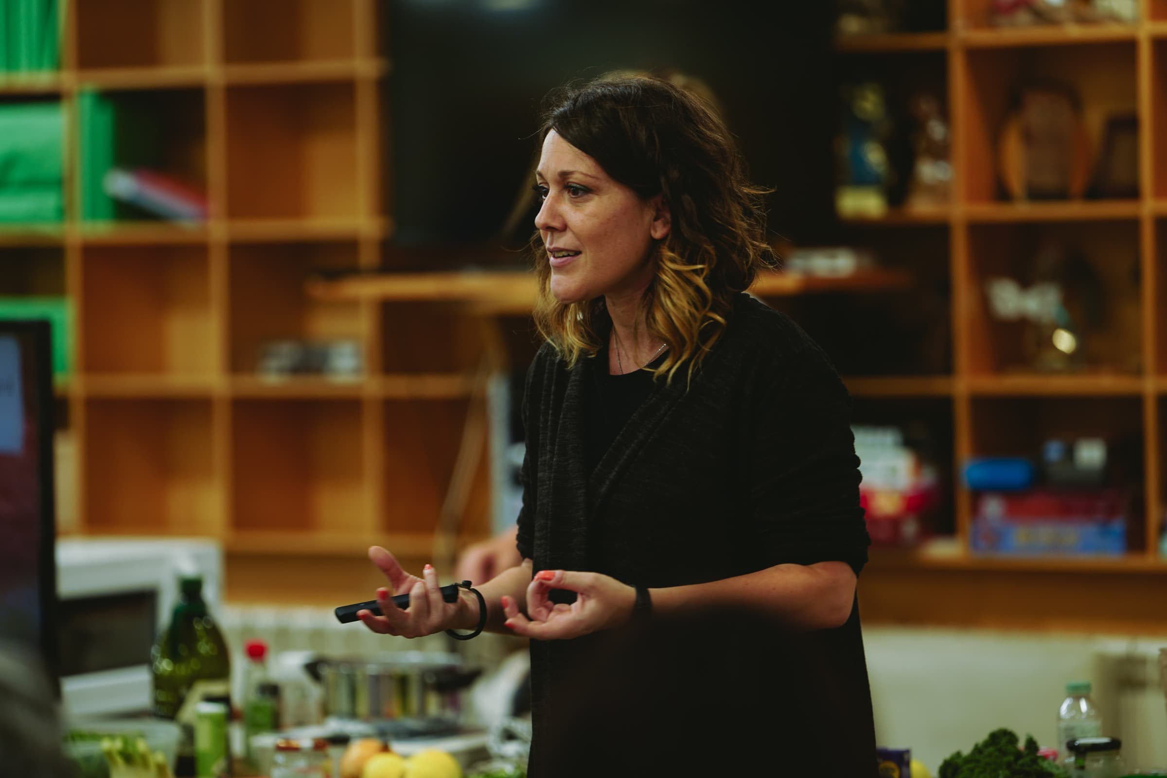 Anna Gispert en un taller de nutrició