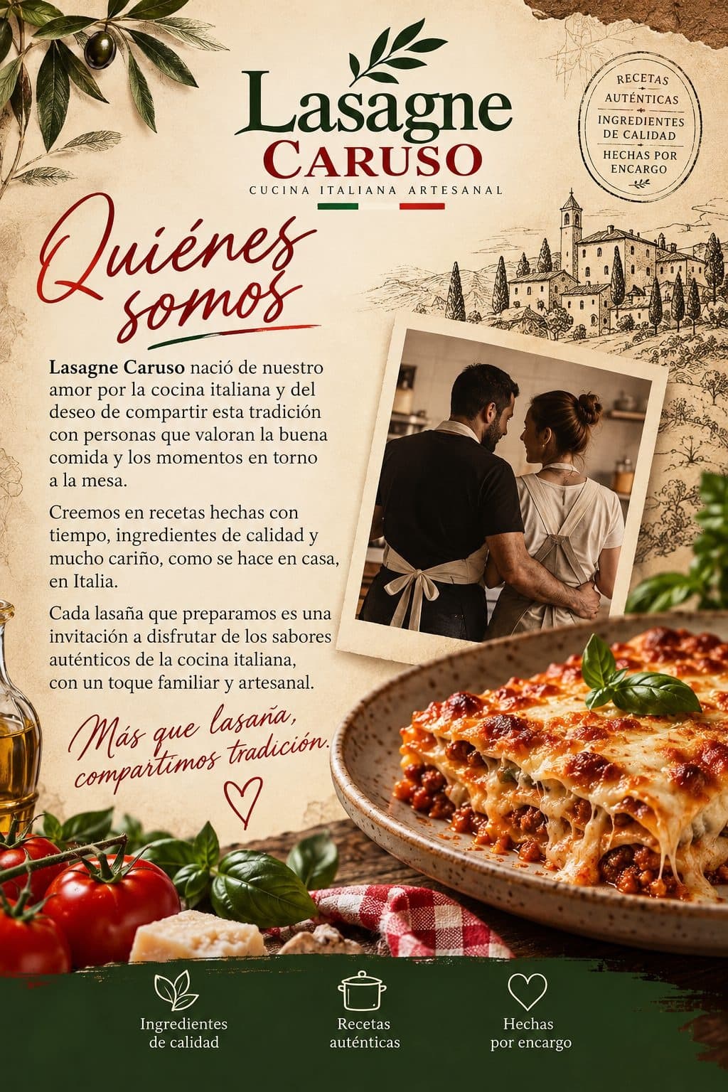 Presentació de Lasagne Caruso